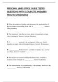 PERSONAL LINES STUDY GUIDE TESTED&NewLine;QUESTIONS WITH COMPLETE ANSWERS&NewLine;PRACTICE RESOURCE
