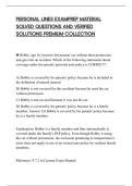 PERSONAL LINES EXAMPREP MATERIAL&NewLine;SOLVED QUESTIONS AND VERIFIED&NewLine;SOLUTIONS PREMIUM COLLECTION