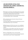 LDR 302S UPDATED ACTUAL EXAM&NewLine;QUESTIONS AND CORRECT ANSWERS FULL&NewLine;SOLUTION GRADED A&plus;