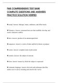 FMS COMPREHENSIVE TEST BANK&NewLine;COMPLETE QUESTIONS AND ANSWERS&NewLine;PRACTICE SOLUTION VERIFIED