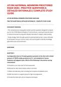 ATI RN MATERNAL NEWBORN PROCTORED EXAM 2026 &vert; 200&plus; PRACTICE QUESTIONS & DETAILED RATIONALES &vert; COMPLETE STUDY GUIDE