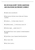 BIO 201 EXAM SCRIPT TESTED QUESTIONS&NewLine;AND SOLUTIONS 100 PERCENT CORRECT
