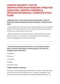 COMPTIA SECURITY&plus; SY0-701 CERTIFICATION EXAM 2026&sol;2027 &vert; PRACTICE QUESTIONS&comma; VERIFIED ANSWERS & DETAILED RATIONALES &vert; COMPLETE STUDY GUIDE