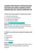 ALABAMA SEWER PROJECTS CONTRACTOR EXAM QUESTIONS AND CORRECT ANSWERS