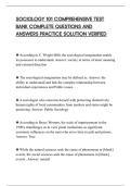 SOCIOLOGY 101 COMPREHENSIVE TEST&NewLine;BANK COMPLETE QUESTIONS AND&NewLine;ANSWERS PRACTICE SOLUTION VERIFIED&NewLine;