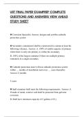 UST FINAL PAPER EXAMPREP COMPLETE&NewLine;QUESTIONS AND ANSWERS VIEW AHEAD&NewLine;STUDY SHEET