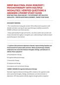 NRNP 6645 FINAL EXAM 2026&sol;2027 &vert; PSYCHOTHERAPY WITH MULTIPLE MODALITIES &vert; VERIFIED QUESTIONS & ANSWERS &vert; PMHNP STUDY GUIDE
