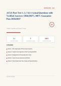 ACLS Post Test 1&comma; 2&comma; 3 & 4 Actual Exam 2026&sol;2027 &ndash; Complete Exam-Style Questions with Rationales &vert; 100&percnt; Verified Answers &ndash; Pass Guaranteed &ndash; A&plus; Graded