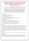 Nebraska Secondary Education Certification Exam 2026-2027 &vert;  Q&A with Rationales &vert; Practice Test