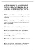 A LEVEL GEOGRAPHY COMPREHENSIVE&NewLine;TEST BANK COMPLETE QUESTIONS AND&NewLine;ANSWERS PRACTICE SOLUTION VERIFIED&NewLine;