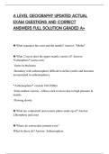 A LEVEL GEOGRAPHY UPDATED ACTUAL&NewLine;EXAM QUESTIONS AND CORRECT&NewLine;ANSWERS FULL SOLUTION GRADED A&plus;