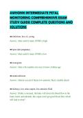 AWHONN INTERMEDIATE FETAL&NewLine;MONITORING COMPREHENSIVE EXAM&NewLine;STUDY GUIDE COMPLETE QUESTIONS AND&NewLine;SOLUTIONS&NewLine;