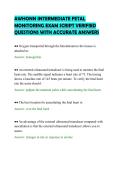 AWHONN INTERMEDIATE FETAL&NewLine;MONITORING EXAM SCRIPT VERIFIED&NewLine;QUESTIONS WITH ACCURATE ANSWERS&NewLine;