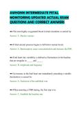 AWHONN INTERMEDIATE FETAL&NewLine;MONITORING UPDATED ACTUAL EXAM&NewLine;QUESTIONS AND CORRECT ANSWERS&NewLine;