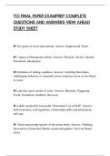 TCI FINAL PAPER EXAMPREP COMPLETE&NewLine;QUESTIONS AND ANSWERS VIEW AHEAD&NewLine;STUDY SHEET