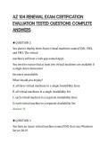 AZ 104 RENEWAL EXAM CERTIFICATION &NewLine;EVALUATION TESTED QUESTIONS COMPLETE &NewLine;ANSWERS