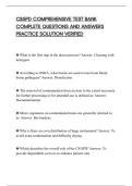 CBSPD COMPREHENSIVE TEST BANK&NewLine;COMPLETE QUESTIONS AND ANSWERS&NewLine;PRACTICE SOLUTION VERIFIED