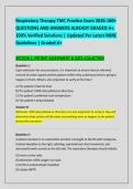 Respiratory Therapy TMC Practice Exam 2026-180&plus; &NewLine;QUESTIONS AND ANSWERS ALREADY GRADED A&plus;&period; &NewLine;100&percnt; Verified Solutions &vert; Updated Per Latest NBRC &NewLine;Guidelines &vert; Graded A&plus;