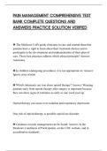 PAIN MANAGEMENT COMPREHENSIVE TEST&NewLine;BANK COMPLETE QUESTIONS AND&NewLine;ANSWERS PRACTICE SOLUTION VERIFIED