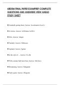 ABDSM FINAL PAPER EXAMPREP COMPLETE&NewLine;QUESTIONS AND ANSWERS VIEW AHEAD&NewLine;STUDY SHEET&NewLine;
