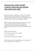 HRB EXAM FINAL PAPER EXAMPREP&NewLine;COMPLETE QUESTIONS AND ANSWERS&NewLine;VIEW AHEAD STUDY SHEET