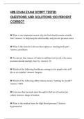 HRB EXAM EXAM SCRIPT TESTED&NewLine;QUESTIONS AND SOLUTIONS 100 PERCENT&NewLine;CORRECT