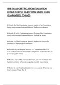 HRB EXAM CERTIFICATION EVALUATION&NewLine;EXAMS SOLVED QUESTIONS STUDY GUIDE&NewLine;GUARANTEED TO PASS