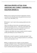 HRB EXAM UPDATED ACTUAL EXAM&NewLine;QUESTIONS AND CORRECT ANSWERS FULL&NewLine;SOLUTION GRADED A&plus;