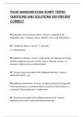 FOOD MANAGER EXAM SCRIPT TESTED&NewLine;QUESTIONS AND SOLUTIONS 100 PERCENT&NewLine;CORRECT