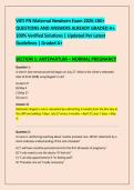VATI PN Maternal Newborn Exam 2026-160&plus; &NewLine;QUESTIONS AND ANSWERS ALREADY GRADED A&plus;&period; &NewLine;100&percnt; Verified Solutions &vert; Updated Per Latest &NewLine;Guidelines &vert; Graded A&plus; 