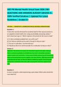 VATI PN Mental Health Actual Exam 2026-190&plus; &NewLine;QUESTIONS AND ANSWERS ALREADY GRADED A&plus;&period; &NewLine;100&percnt; Verified Solutions &vert; Updated Per Latest &NewLine;Guidelines &vert; Graded A&plus; 