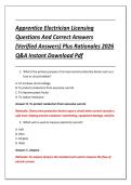  &NewLine;Apprentice Electrician Licensing &NewLine;Questions And Correct Answers &NewLine;&lpar;Verified Answers&rpar; Plus Rationales 2026 &NewLine;Q&A Instant Download Pdf 