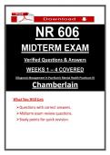 NR 606 Midterm Exam Chamberlain PMHNP  &ndash; &lpar;2026&rpar; Actual Questions & Answers &lpar;Guarantee Pass&rpar;