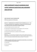 HESI COMMUNITY HEALTH NURSING EXAM &NewLine;LATEST VERSION QUESTIONS AND ANSWERS &NewLine;2026 EDITION