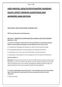 HESI MENTAL HEALTH&sol;PSYCHIATRIC NURSING &NewLine;EXAM LATEST VERSION QUESTIONS AND &NewLine;ANSWERS 2026 EDITION