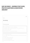 NUR 164 EXAM 3 &ndash; NURSING STUDY GUIDE&comma; PRACTICE QUESTIONS & EXAM REVIEW 2026&sol;2027 