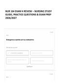 NUR 164 EXAM 4 REVIEW &ndash; NURSING STUDY GUIDE&comma; PRACTICE QUESTIONS & EXAM PREP 2026&sol;2027&Tab;