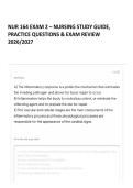 NUR 164 EXAM 2 &ndash; NURSING STUDY GUIDE&comma; PRACTICE QUESTIONS & EXAM REVIEW 2026&sol;2027
