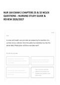 NUR 164 EXAM 2 CHAPTERS 25 & 32 NCLEX QUESTIONS &ndash; NURSING STUDY GUIDE & REVIEW 2026&sol;2027