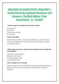 NSG 6020 3P EXAM STUDY 2026&sol;2027 &vert; South University Updated Questions and Answers &vert; Verified Edition &vert; Pass Guaranteed - A&plus; Graded