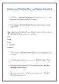 Anatomy and Physiology Final Exam Review- Semester 1 