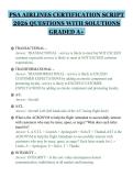 PSA AIRLINES CERTIFICATION SCRIPT 2026 QUESTIONS WITH SOLUTIONS GRADED A&plus;