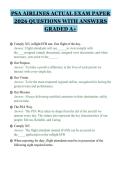 PSA AIRLINES ACTUAL EXAM PAPER 2026 QUESTIONS WITH ANSWERS GRADED A&plus;&period;