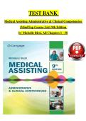 Test Bank for Medical Assisting&colon; Administrative & Clinical Competencies&comma; MindTap Course List&comma; 9th Edition &vert; Michelle Blesi &vert; Chapters 1&ndash;58 Complete