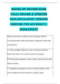 DAVIES SPI REVIEW EXAM &NewLine;FULLY SOLVED & UPDATED &NewLine;2026-2027&lpar;LATEST VERSION &NewLine;VERIFIED FOR ACCURACY&rpar; &vert; &NewLine;2026LATEST&excl;&excl;