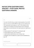 NUR 301 EXTRA QUESTIONS EXAM 1 2026&sol;2027 &ndash; STUDY GUIDE&comma; PRACTICE QUESTIONS & ANSWERS