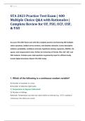 STA 2023 Practice Test Exam &vert; 400 &NewLine;Multiple Choice Q&A with Rationales &vert; &NewLine;Complete Review for UF&comma; FSU&comma; UCF&comma; USF&comma; &NewLine;& FAU 