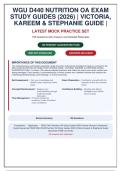 WGU D440 Nutrition OA Exam Study Guide 2026&colon; 159 Practice Questions with Rationales &lpar;Victoria&comma; Kareem & Stephanie&rpar;