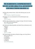PSI BARBERING COMPREHENSIVE STUDY GUIDE 2026 FULL QUESTIONS AND SOLUTIONS GRADED A&plus;