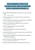 PSI BARBERING PRACTICE EXAMINATION 2026 QUESTIONS WITH ANSWERS GRADED A&plus;